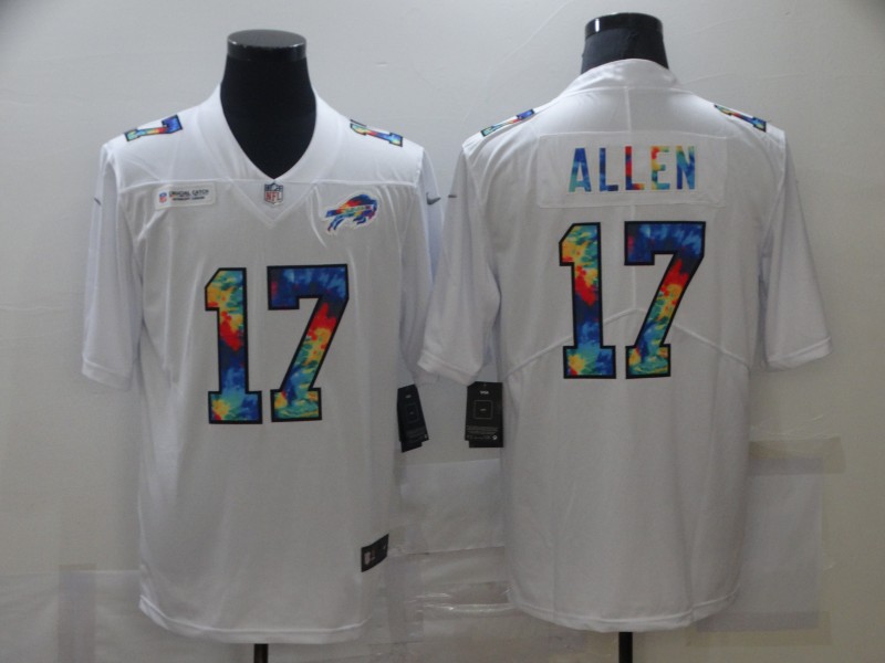 Men's Buffalo Bills #17 Josh Allen 2020 White Crucial Catch Limited Stitched NFL Jersey - Click Image to Close